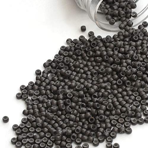 Vlasy Silicone Lined Nano Beads, 3mm Nano Rings, 200 Pcs Dark Brown